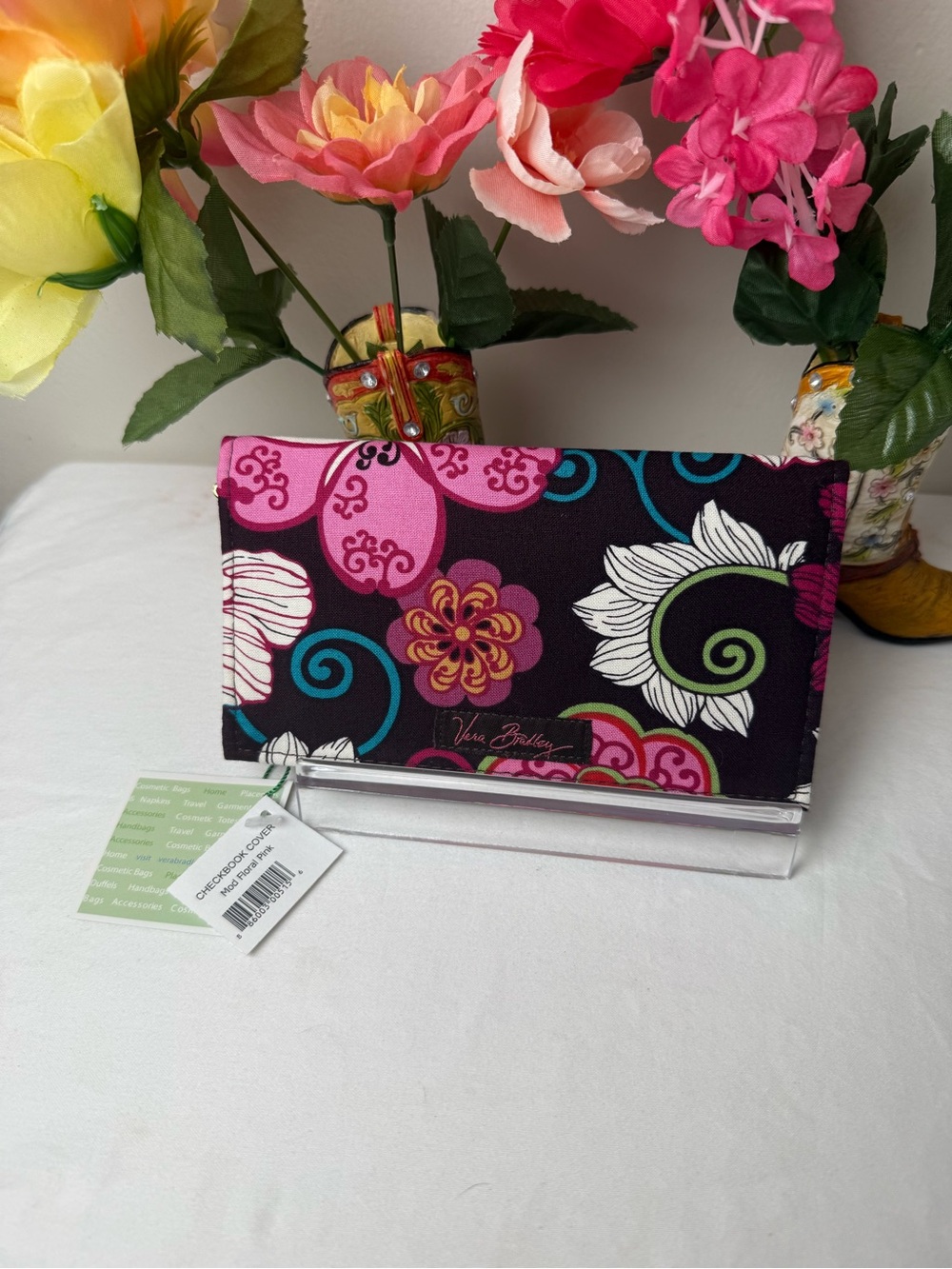 NWT Vera Bradley Mod Floral Pink Checkbook Cover RETIRED new LAST ONE!